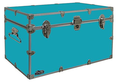 C&N Footlockers - XL Graduate Storage Trunk - Made in the USA - STEEL Footlocker for College Dorm Room & Summer Camp - 32 x 18 x 18.5 Inches (Teal) - color: Teal