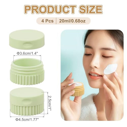 uxcell 4pcs Travel Containers for Toiletries, 0.68oz 20ml Small Silicone Cream Jars Leak-proof Travel Essentials with Lid for Cosmetic Body Skin Cream, Mint Green - color: Mint Green