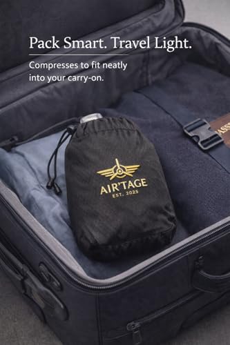 Travel Pillow for Airplane & Long Flights – Memory Foam Neck Support with Chin Support Design, Washable Cover, Eye Mask & Ear Plugs, Compact Carry Bag