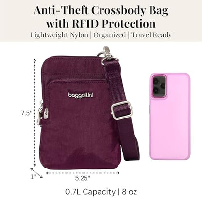 Baggallini Women's Securtex Anti-theft Activity Crossbody Bag - color: Mulberry