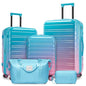 LARVENDER Luggage Sets 5 Piece Hardside Expandable Suitcase with Wheels Lock,PC+ABS Hardside Lightweight Rolling Suitcase for Women and Men,Cotton Candy - color: Cotton Candy, size: 5 Piece Set (20/24/28/DB/TB)