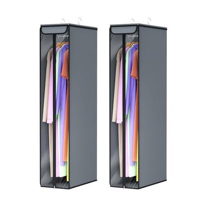 Univivi Garment Bags for Hanging Clothes 50", Hanging Garment Bags for Closet Storage with Large Clear Window, Garment Storage Bags for Suits, Coats, Dresses, 2 Pack - size: 50"-2PCS