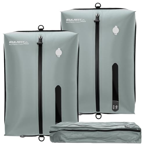 Reusable Vacuum Bags for Travel,Professional Waterproof IPX8 Vacuum Compression Bag for Suitcases Backpack,Space Saver Bags Packing Organizers for Clothing Packing(2 Pack,Dark Grey) - color: Dark Grey, size: 2 Pack