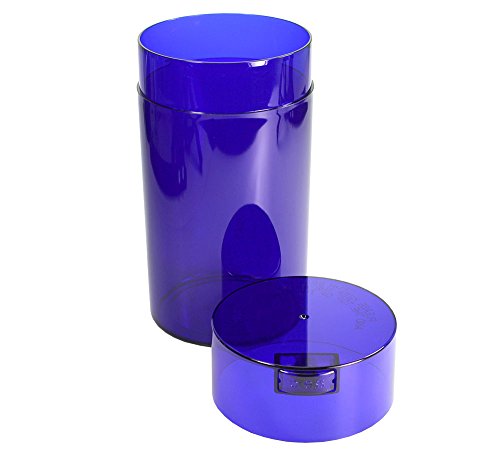 Tightvac - 3oz to 12 Ounce - Patented Airtight Container | Multi-use Vacuum Container Works as Smell Proof Containers for Herbs and Dry Goods. Blue Tint - color: Blue Tint