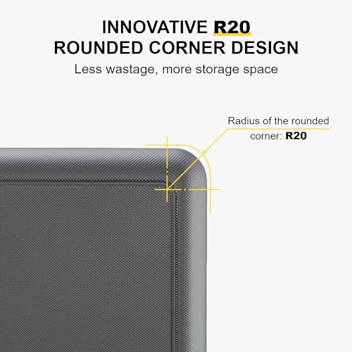 LEVEL8 Checked Luggage, Large Suitcase, Lightweight Luminous Textured Tsa Approved Medium Hardside Luggages with 8 Spinner Wheels, 24 Inch, Dark Grey - color: Grey, size: Checked-Medium 24 Inch