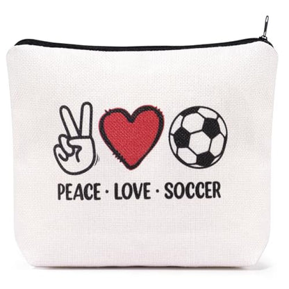 Frerdui Soccer Gifts Makeup Bag, Football Lovers Soccer Team Gifts, Perfect for Teen Grils, Birthday Christmas Gifts for Mom Friends Female, Ideal Gift for Travel, Soccer Stuff Accessories - style: Soccer Bag