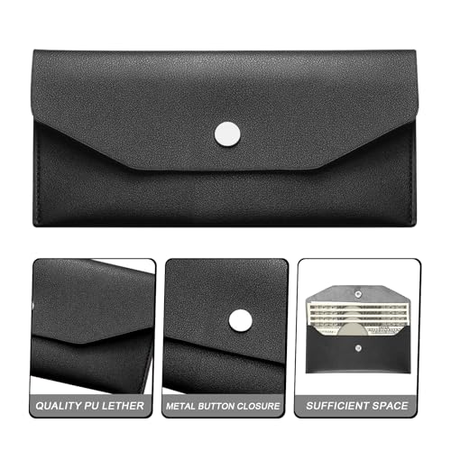 Pu Leather Cash Envelope Wallet - Reusable Cash Stuffing Wallet for Men and Women -Black - color: black