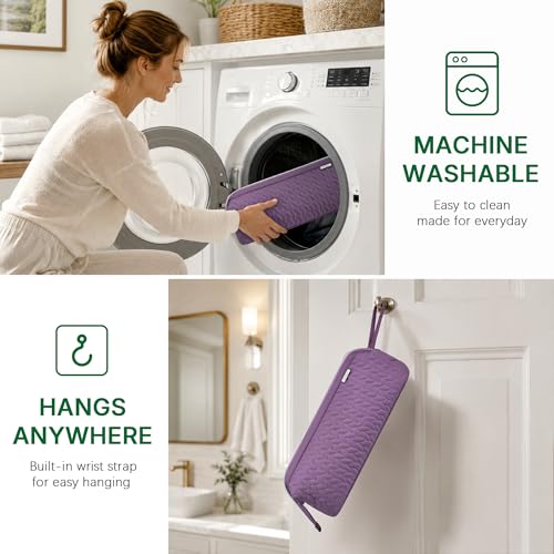 KarSyon Shark Flex Style Case for Dy son Airwrap Hair Dryer Brush Revlon Hair Tools Travel Bag Carrying Case Flat Curling Iron Organizer (Purple) - color: Purple
