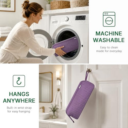 KarSyon Shark Flex Style Case for Dy son Airwrap Hair Dryer Brush Revlon Hair Tools Travel Bag Carrying Case Flat Curling Iron Organizer (Purple) - color: Purple