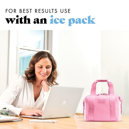 Fit & Fresh Remi Lunch Bag for Women Work – Neoprene Lunch Tote with Containers & Ice Pack, Reusable Meal Prep Lunch Box, Large Capacity, Machine Washable, Pink - color: Pink