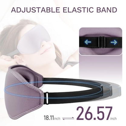 99% Fully Block Out Light Eye Sleep Mask, 3D Deep Contoured Eyes Cover Zero Pressure, Long Lash Extension Eyes Mask with Adjustable Straps for Sleeping Travel Home Nap Rest Women Men (Light Purple) - color: Light Purple