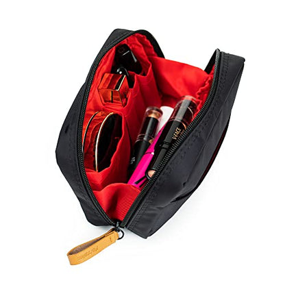 Hekyip Rectangular Beauty Bag, Small Travel Makeup Bag for Purse, Portable Waterproof Cosmetic Pouch for Ladies Women (Rectangular Inner Red) - color: Rectangular Inner Red