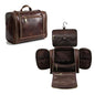 Toiletry Bag for Men Women, Travel Hanging Dopp Kit Organizer, Full Grain Leather Large Shaving Cosmetic Essentials, Gifts for Husband/Dad/Business Traveler, Fits Most Standard Bathroom Toiletries - color: DarkBrown