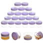 5 Gram Sample Containers with Lids, Mini Makeup Containers, Empty Plastic Travel Cosmetic Containers with Labels(25 Count, Purple Lid) - color: Purple