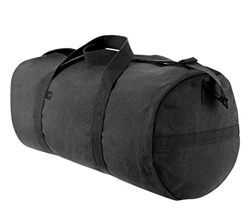Rothco Heavy-Duty Canvas Shoulder Duffle Bag - Rugged Travel Gym Gear Equipment Bag - color: Black, size: 24 Inches