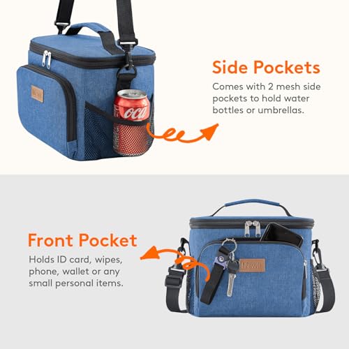 Lifewit Reusable Insulated Lunch Bag, Portable Cooler Freezable Soft Lunchbox Leakproof with Adjustable Shoulder Strap for Men Women Adult for Work Picnic or Travel, 9L 12 Can, Dark Blue - color: Dark Blue, size: Medium(9L)