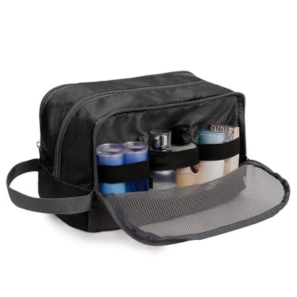 Toiletry Bag for Men Hanging Dopp Kit Water Resistant Shaving Bag Small Toiletry Bag for Traveling(Black) - color: Black