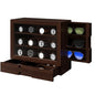 AUTOARK Wooden Watch Sunglass Display Case,12 Watch Box with Jewelry Drawer,Watch Eyeglass Holder with Window,Vertical Storage,Gift Idea,Walnut,AW-185 - color: Walnut