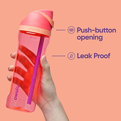 Owala FreeSip Clear Tritan Plastic Water Bottle with Straw, BPA-Free Sports Water Bottle, Great for Travel, 25 Oz, Very, Very Dark - color: Very, Very Dark