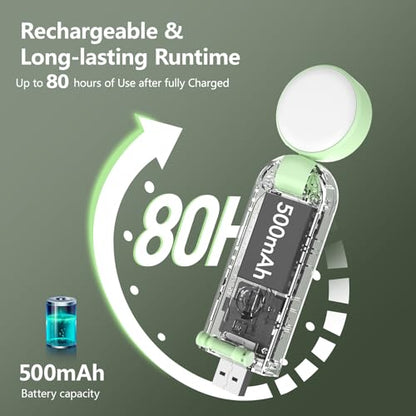 VAVOFO USB Rechargeable Book Light, Blue Light Blocking, Amber Light Clip On Bookmark Shaped Reading Light, Eye Care 6 LEDs Book Light for Bookworms Reading in Bed with 9 Lighting Modes (Green) - color: Green