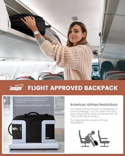 LOVEVOOK Carry on Backpack, 50L Large Travel Backpack For Airplanes, TSA Personal Item Travel Bag, Waterproof Daypack Fits 18 Inch Laptop, Business Weekender Overnight With 3 Packing Cubes, Black - color: Black, size: 50l-18 Inch-4pcs