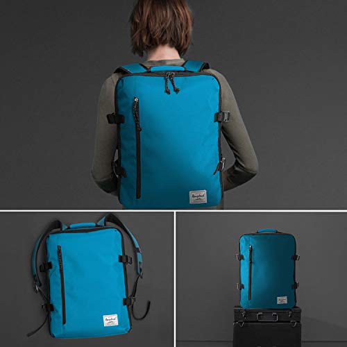 Cabin Hand Luggage Backpack Small Carry-On Daypack Airplane Travel Under-seat for Women Men fits 15.6-inch Laptop, Water Blue - color: Water Blue