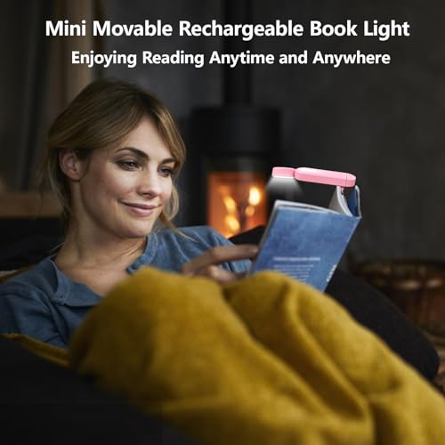 VAVOFO USB Rechargeable Blue Light Blocking Amber Clip On Bookmark Shaped Reading Light for Bookworms Reading in Bed (Pink) - color: Pink