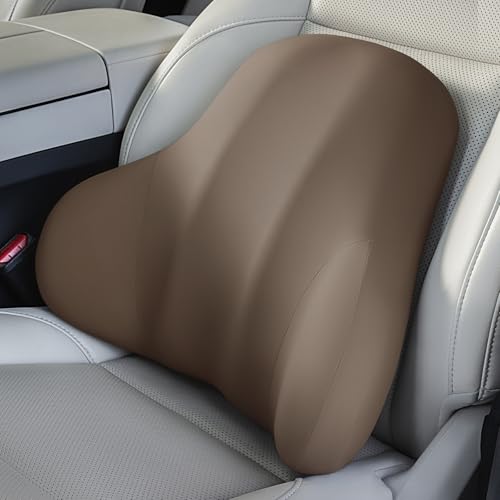 BABUR Lumbar Support Pillow for Car, Ergonomic Memory Foam Support Pillow for Lower Back Pain Relief, Washable Cover, Lumbar Cushion for Driving Seat, Fits Most Cars | Brown - color: Brown