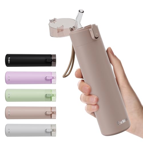 9oz Small Water Bottles with Straw, Mini Water Bottle with One-Hand Open Design, Leak-Proof Locking Lid for Hot&Cold Drinks, Small Travel Water Bottle - 100% Leakproof for School, Travel...(Mocha) - color: Mocha, size: 9.1 Ounces