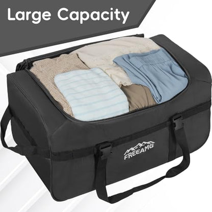 120L Foldable Rolling Duffel Bag with 3 Wheels And Handle, 30 inch Large Travel Duffle Bag for Travel, Camping, Outdoors - color: Black