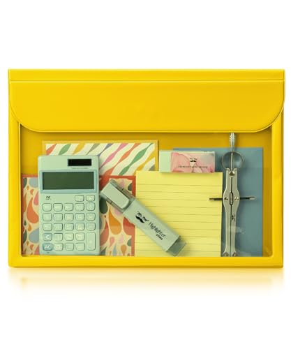 Mr. Pen File Folder - Vibrant Yellow, Letter Size, Document Folder, Clear Plastic Folder - color: Yellow