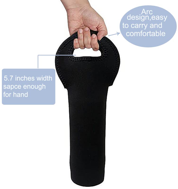 Wine Carrier Tote Bag Set of 3 Neoprene Champagne Bottles Protective Travel Bag Beer Cans Water Bottle Holder for Safe Transportation(Black)