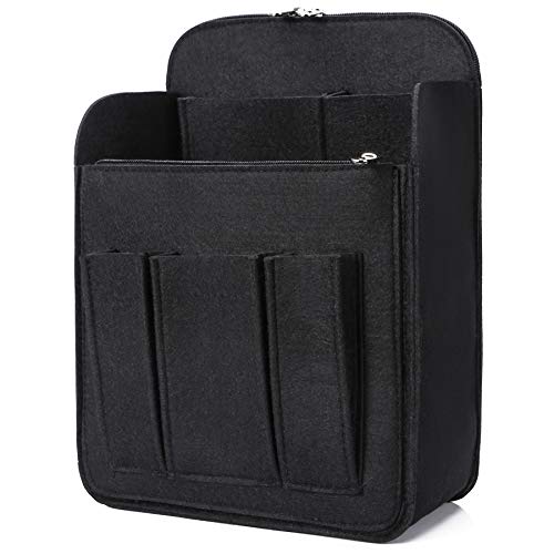 Yoillione Felt Backpack Organizer Insert for Women and Men, Large Travel Rucksack Insert with High Capacity, Lightweight Bag Organizer with Zipper Pockets - color: Black, size: Small