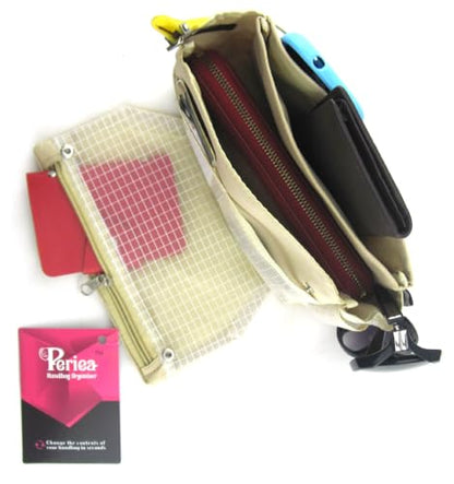 Periea ‘Tegan’ Small Handbag Organizer Insert or Make-up Bag – 5 Colors Available (Gold) - color: Gold
