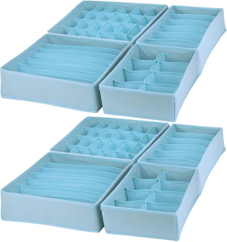 Dresser Drawer Organizer 8 Pack Clothes Underwear Sock Storage Dark Gray Drawer Dividers Blue Foldable Closet Organizer Storage Box Dresser Drawer Organizers - color: 8 Pack Blue Dresser Drawer Organizer