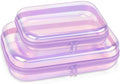 Clear Hard Shell Zipper Case, 2 Pack TSA-Approved Travel Toiletry Bag, Waterproof Cosmetic Bag, CLear Diaper Bag, Hair Tool Organizer, Toy Storage Bin,Travel Essential - color: Purple