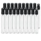 20Pcs 10ml Empty Clear Glass Mist Spray Bottle Refillable Mini Perfume Atomizer Travel Sample Bottle with Black Aluminized Nozzle Makeup Container for Perfume (10ml Black Caps) - color: 10ml Black Caps