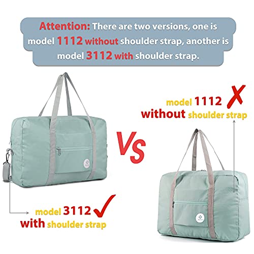 For Spirit Airlines Personal Item Bag Foldable Travel Duffel Bag Tote Carry on Luggage Duffle Overnight for Women and Men - color: 1112 Mint Green