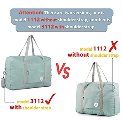 For Spirit Airlines Personal Item Bag Foldable Travel Duffel Bag Tote Carry on Luggage Duffle Overnight for Women and Men - color: 1112 Mint Green