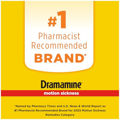 Dramamine Motion Sickness Less Drowsy, for Nausea Relief During Travel, 16 Count - size: 16 Count (Pack of 1)