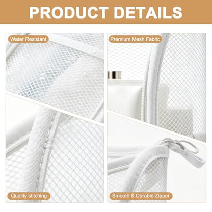 Standing Toiletry Bag, Portable Lightweight Travel Toiletry Bag (White) - color: White