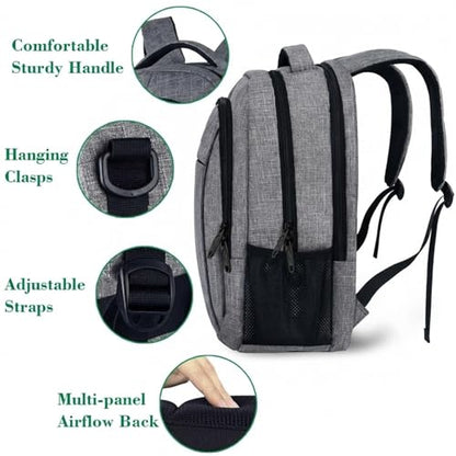 MATEIN Travel Laptop Backpack, Business Anti Theft Slim Sturdy Laptops Backpack Personal Item Bag, Water Resistant College School Computer Bag Gift for Men & Women Fits 15.6 Inch Notebook, Grey - color: Austere Grey, size: 15.6 Inch