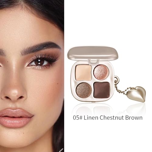 Warm Peach Nude Eyeshadow Palette – Matte & Shimmer High Pigment Blendable Long-Lasting Everyday Eye, Champagne Glow & Warm Neutral Contour Makeup Palette, Perfect for Blue, Green & Brown Eyes - color: A05