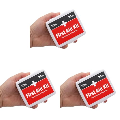DMI First-Aid Kit, Mini 20-Piece Kit, Small and Compact All-Purpose Use for Minor Cuts and Scrapes, Durable Water-Resistant Case, Convenient and Portable, White (Pack of 3) - size: 20 Piece (Pack of 3)