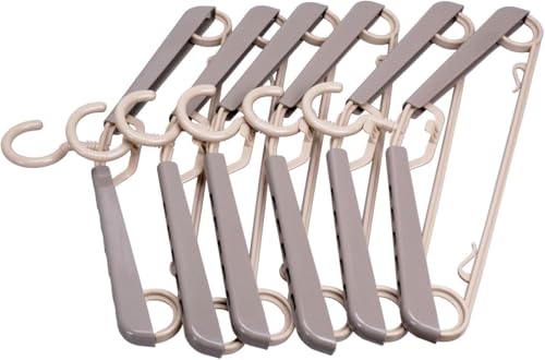 6-Pack Heavy Duty Plastic Extra-Wide Arm 15"-23" Suits Clothes Hangers with Swivel Hooks,Perfect for Coat,Jacket,Dress,Shirt,Trousers or Closet Space Saving,Grey&Tan - color: Gray