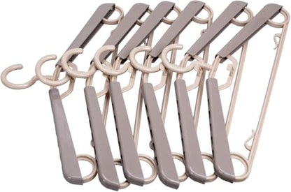6-Pack Heavy Duty Plastic Extra-Wide Arm 15"-23" Suits Clothes Hangers with Swivel Hooks,Perfect for Coat,Jacket,Dress,Shirt,Trousers or Closet Space Saving,Grey&Tan - color: Gray