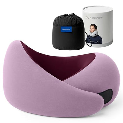 Ostrichpillow Go Neck Pillow, Travel Pillows for Airplanes, Premium Memory Foam Travel Pillow, 360º Ergonomic Design, Asymmetrical Sides, Travel Bag Included, Washable Modal Cover - color: Dusk