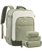 LOVEVOOK Large Travel Backpack for Women, TSA Carry on Backpack for Airplanes, 40L Personal Item Travel Bag for Women fits 17" Laptop,Waterproof Carry on Bag Airplane Approved with 3 Packing Cubes - color: Bean Green - Light Yellow - Dark Olive Green, siz