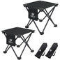Opliy Camping Stool 2 Pack,13 Inch Portable Folding Stool for Outdoor Gardening and Beach Hiking Fishing,Foot Stool with Carry Bag (Black) - color: Black