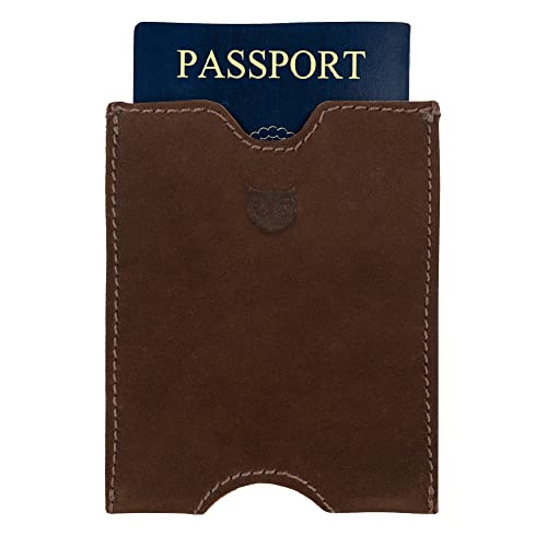 Hide & Drink, Travel Passport Pocket Sleeve Handmade from Full Grain Leather - Swayze Suede - color: Swayze Suede